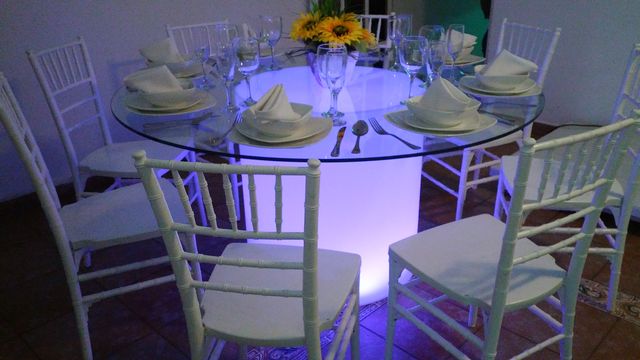 Mesa de  Cristal Redonda